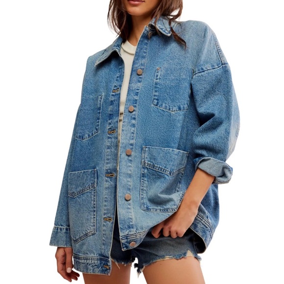 Free People Oversized Avery Denim Jacket - Picture 4 of 4